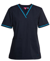 JB's  CONTRAST LADIES SCRUBS TOP -  4SCT1